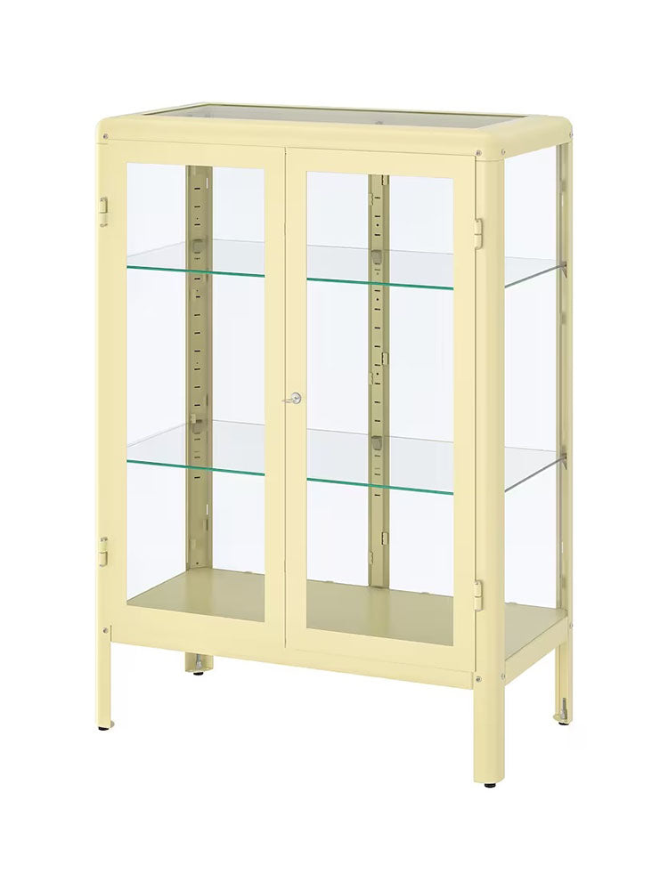Glass-door cabinet - Light Yellow by Ikea - perfect for displaying flowers